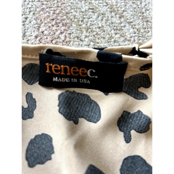 Renee C. leopard spaghetti strap cami slip dress size small - Picture 7 of 8